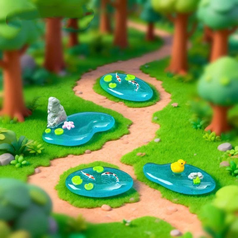 زينة صغيرة من الراتنج للبرك بت - مراجعة Bonsai Garden With Koi Pond وسعره